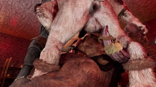 Busty Servant satisfying 3 Minotaurs