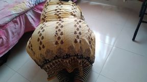 Desi big assed daughter in law got stuck while cleaning under the bed, then father in law fucked her ass hard