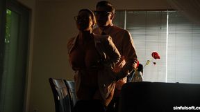 Nighttime fuck in the missionary pose with a long-legged gf Karina King