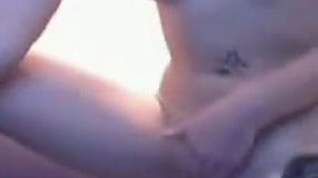 Sexy and skanky blonde teen bitch shows her cunt on webcam