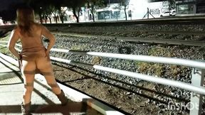 woman strolls in a mini dress without underwear down the street and engages in public sex with a stranger