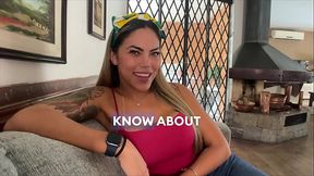 Brazilian milf with big tits doing deep throat and rimming during first casting - POV blowjob