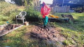 Bright Rainwear Roll around in Mud