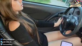 Public Drive-Thru Remote Vibrator Makes Her Cum