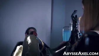 Axel restrained for deep anal fisting exam by nurse Elis Euryale