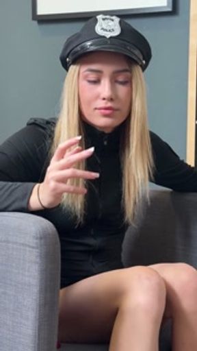 Police blond girl officer cheat