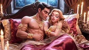 Royal Cartoon Couple Hot Night Passion Compilation - Gold Jewelry Animated Sensual Romance