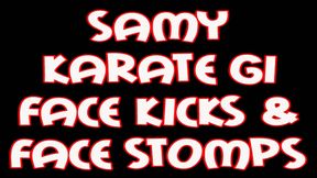 Samy karate gi face kicks and stomps