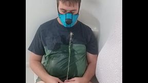 puppy pissing himself and cum