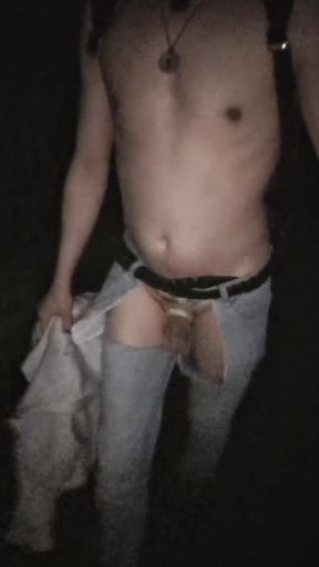Daring Walk in Thong!