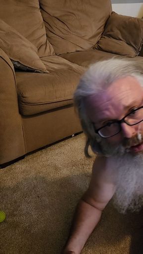 Bearded self facial. Cum on my face and beard and eye