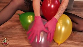 baloons and gloves