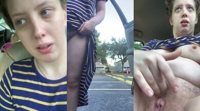 Caught cumming hard and flashing in church parking lot