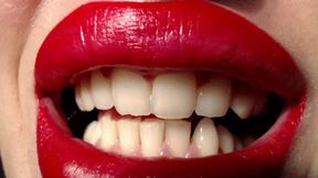 Red lips, ragged teeth