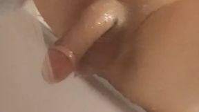 Twink feels sexual pleasure with the jet of water in bathroom as he struggles for NO NUT NOVEMBER NNN
