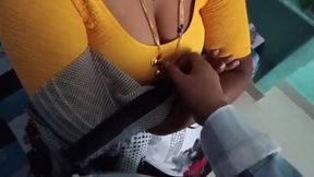 Telugu couple romantic fucking sucking doggy style in saree