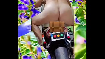 Trans Nudister naked on motorcycle #24