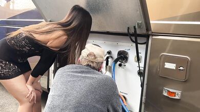 40 year old Asian MILF gets fucked by her mechanic (real life amateur)