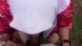 Barely legal girlfriend in hijab sucks my cock after a bike ride