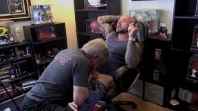 jason collins blowjob while smoking a cigar in my trophy room!