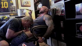 jason collins blowjob while smoking a cigar in my trophy room!