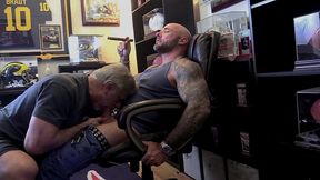 jason collins blowjob while smoking a cigar in my trophy room!