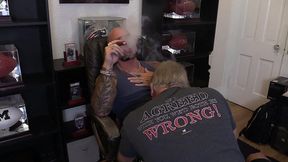 jason collins blowjob while smoking a cigar in my trophy room!