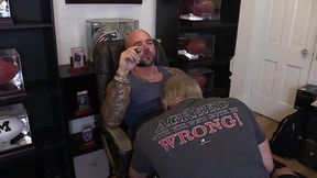 jason collins blowjob while smoking a cigar in my trophy room!