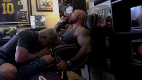 jason collins blowjob while smoking a cigar in my trophy room!