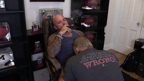 jason collins blowjob while smoking a cigar in my trophy room!