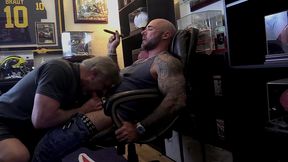 jason collins blowjob while smoking a cigar in my trophy room!