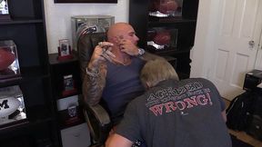 jason collins blowjob while smoking a cigar in my trophy room!