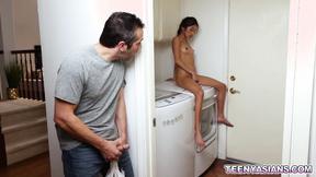 ”Jade Kimiko cannot resist her boyfriends prick & crawls down to it”