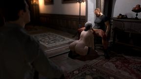 cheating cougar sucks dick on all four with an audience