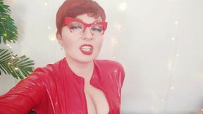Red Pvc Catsuit Vinyl Fetish - Femdom POV Dirty Talk Humiliation