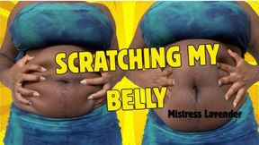 SCRATCHING MY BBW BELLY ASMR : MISTRESS LAVENDER