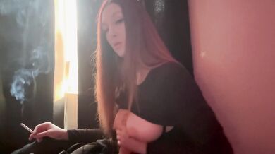 Long hair fetish Dildo handjob cigarette smoking for Artemisia Love