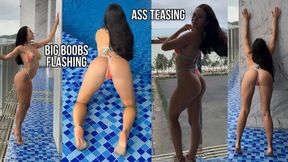 Titty Flashing in a Wet Bikini while Everyone Stared