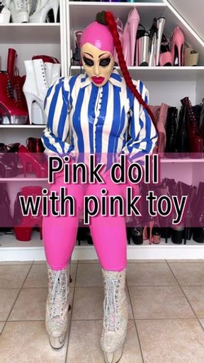 Pink doll with pink toy