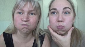 We squeeze puffy cheeks I