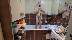 Hot Water Therapy - Hairy Guy’s Private Shower Time After Work