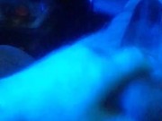 slippery oiled up ball play fresh from pump under blue light