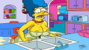 MILF Marge Simpsons Tempts Homer with Steamy Naughty Moments in Animated Clips