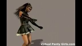 Virtual French Maid With Big Tits Serves Up Hot Cartoon Action