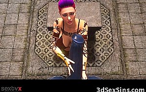 3D Girl Demolished by Monstrous Minothaur!