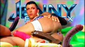 Anal dildo with a hot beautiful shemale
