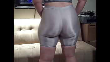 Phat Ass in White Spandex Shorts Big Booty PAWG