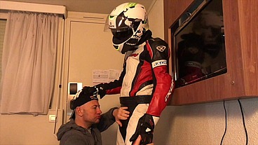 fucked at the hotel by straight motorbiker in uniforms