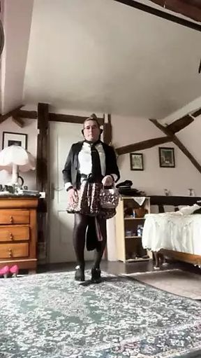 With a ball skirt