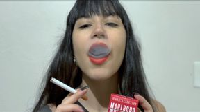Red Marlboro in close-ups